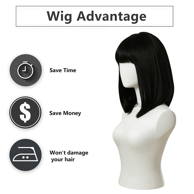 Doğal Siyah Bob Peruk, Kaküllü - Hair Care High End incelemesi ve fiyatı
